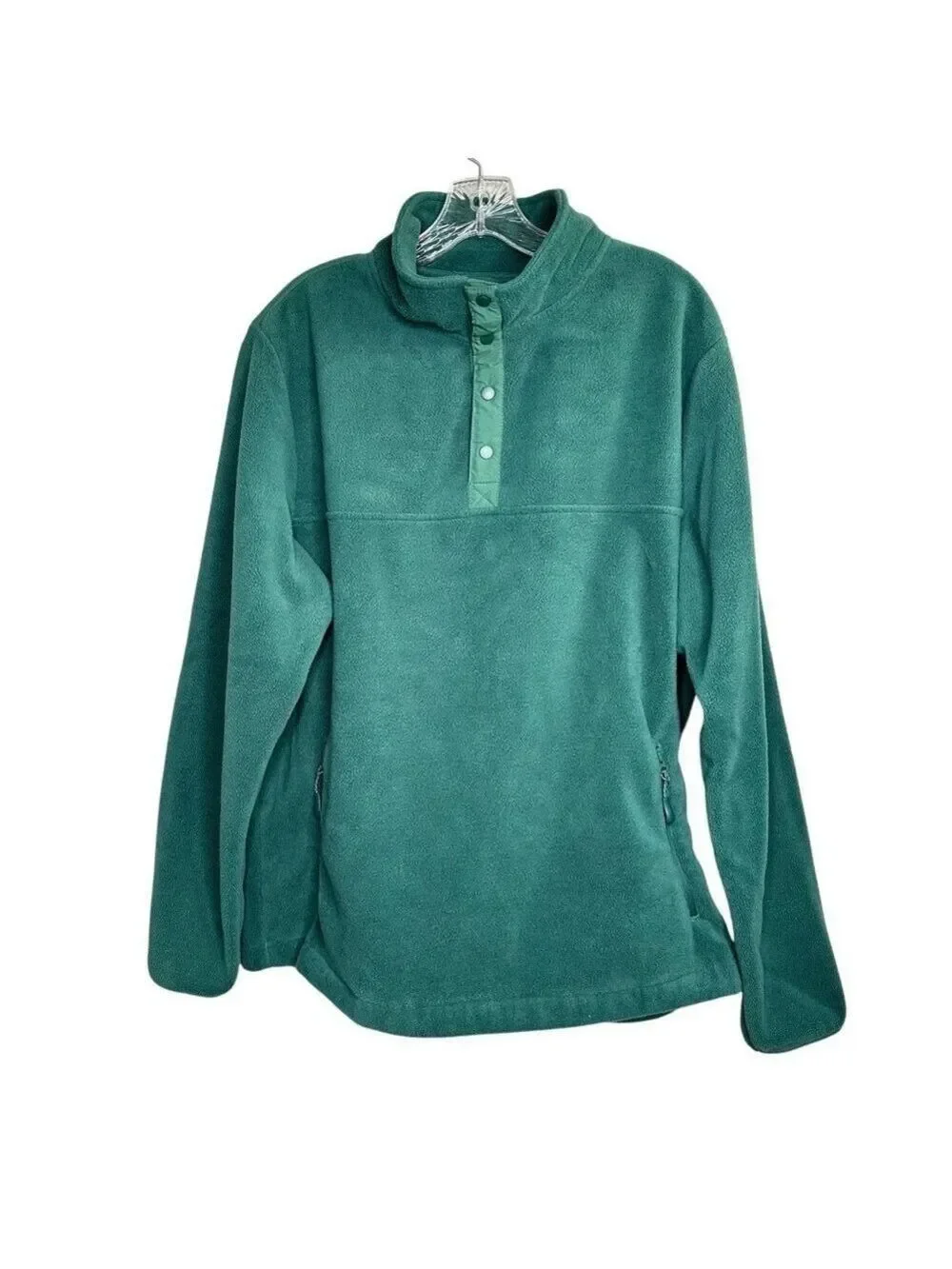 Telluride Clothing Company Green Fleece Quarter Button Pullover Size XL